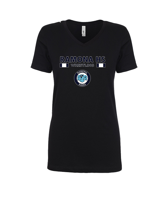 Ramona HS Wrestling Stacked - Womens Vneck