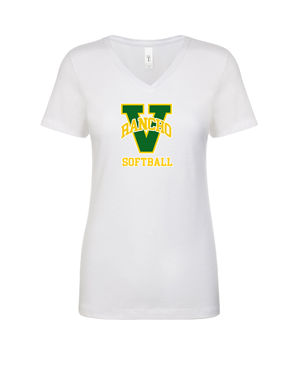 Rancho Alamitos HS Softball Main Logo - Womens Vneck
