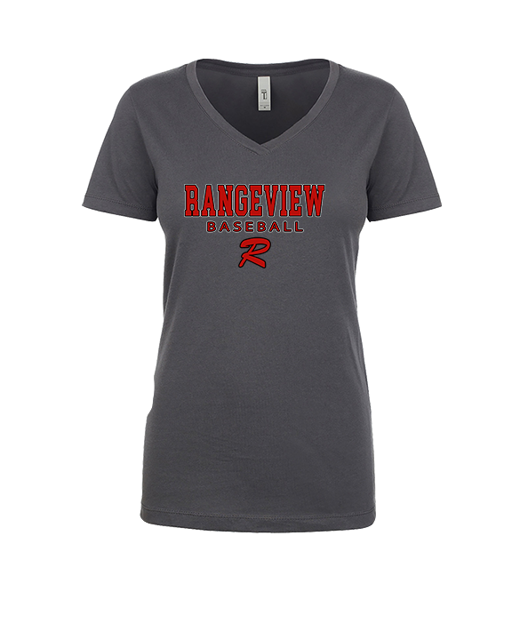 Rangeview HS Baseball Block - Womens Vneck