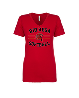 Rio Mesa HS Softball Curve - Womens V-Neck