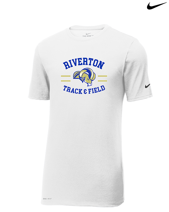 Riverton HS Track & Field Curve - Mens Nike Cotton Poly Tee