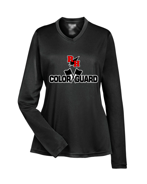 Rose Hill HS Color Guard Logo - Womens Performance Long Sleeve