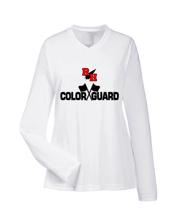 Rose Hill HS Color Guard Logo - Womens Performance Long Sleeve