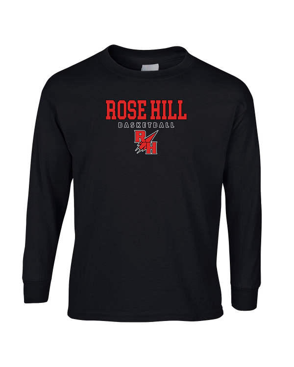 Rose Hill HS Basketball Block - Mens Cotton Long Sleeve