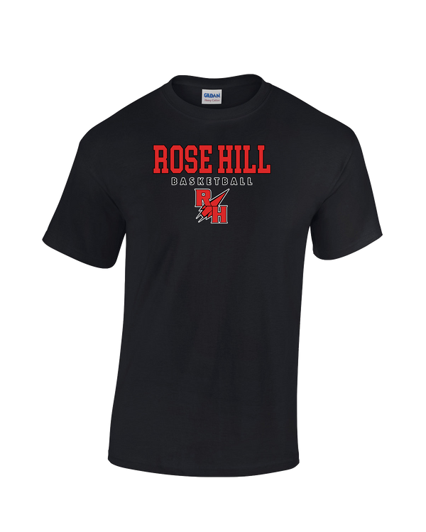 Rose Hill HS Basketball Block - Cotton T-Shirt