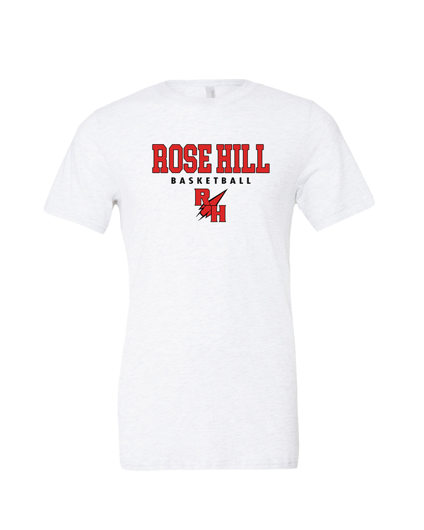Rose Hill HS Basketball Block - Mens Tri Blend Shirt