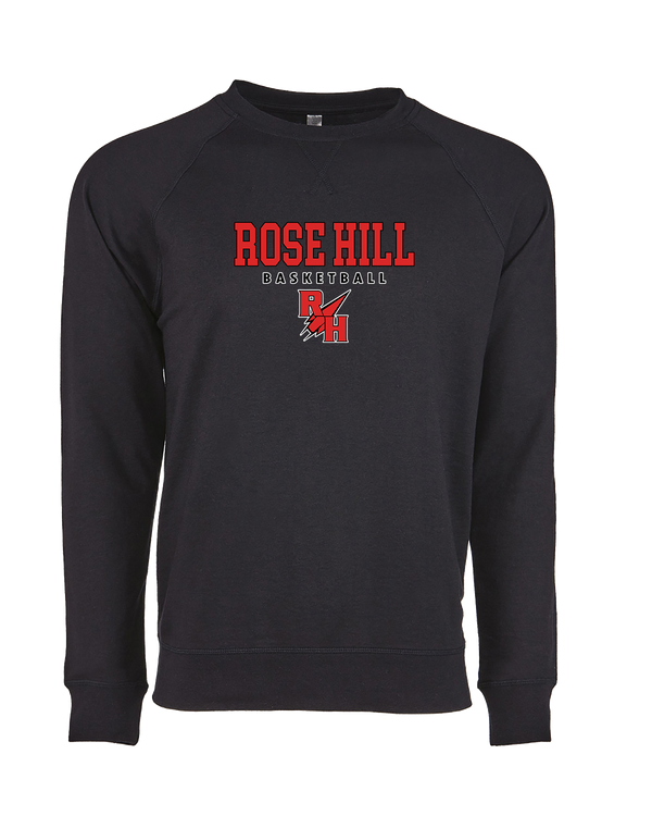 Rose Hill HS Basketball Block - Crewneck Sweatshirt