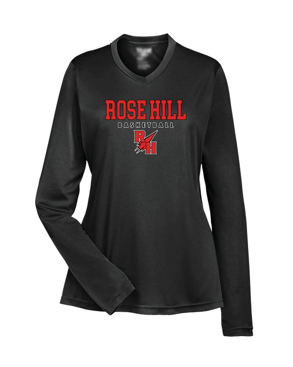 Rose Hill HS Basketball Block - Womens Performance Long Sleeve