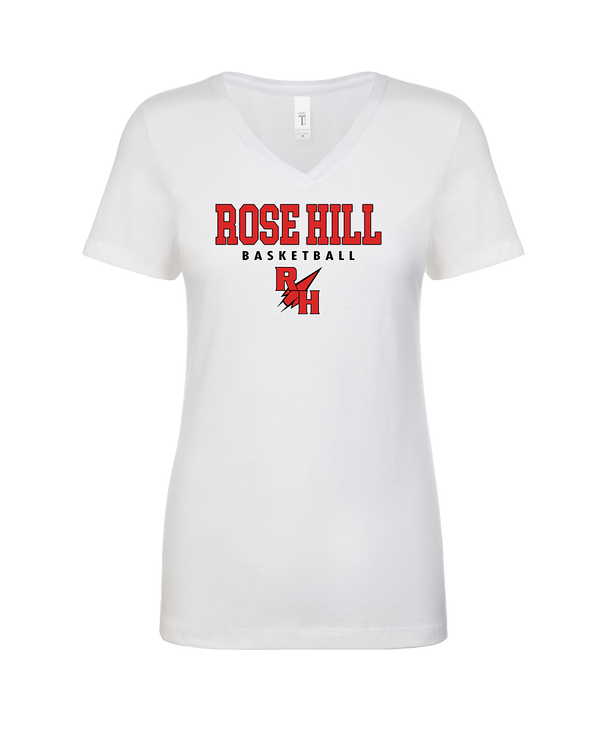 Rose Hill HS Basketball Block - Womens V-Neck