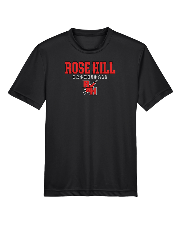 Rose Hill HS Basketball Block - Youth Performance T-Shirt