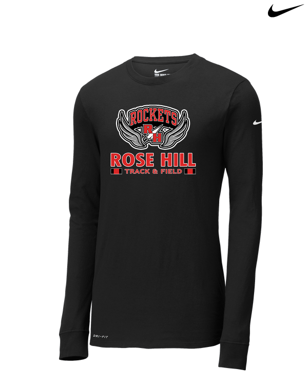 Rose Hill HS Track and Field Stacked - Nike Dri-Fit Poly Long Sleeve