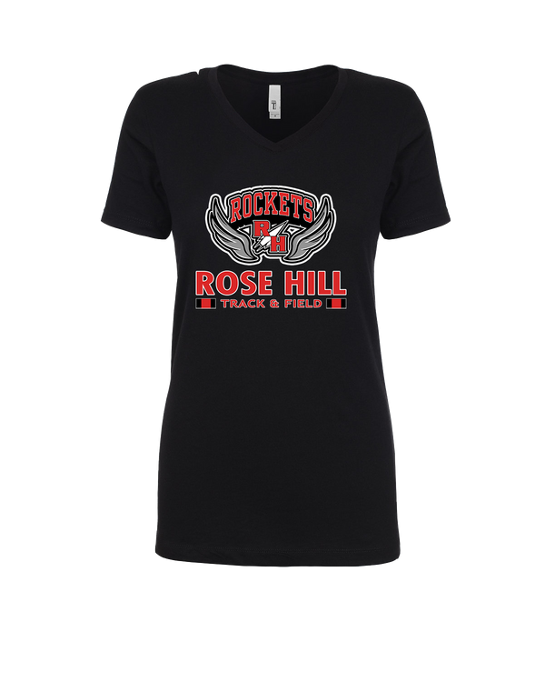 Rose Hill HS Track and Field Stacked - Womens V-Neck