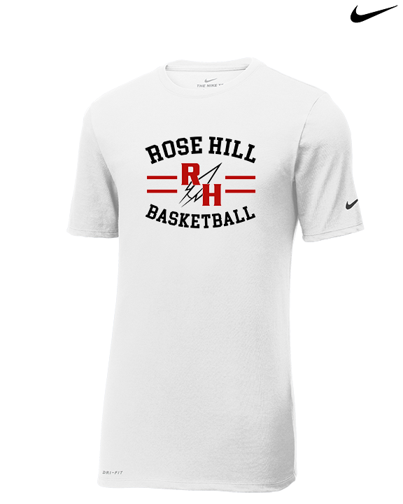 Rose Hill HS Boys Basketball Curve - Mens Nike Cotton Poly Tee