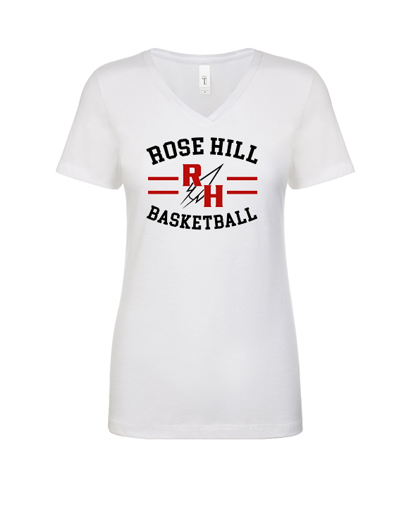 Rose Hill HS Boys Basketball Curve - Womens V-Neck