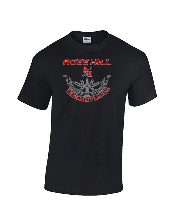 Rose Hill HS Boys Basketball Outline - Cotton T-Shirt