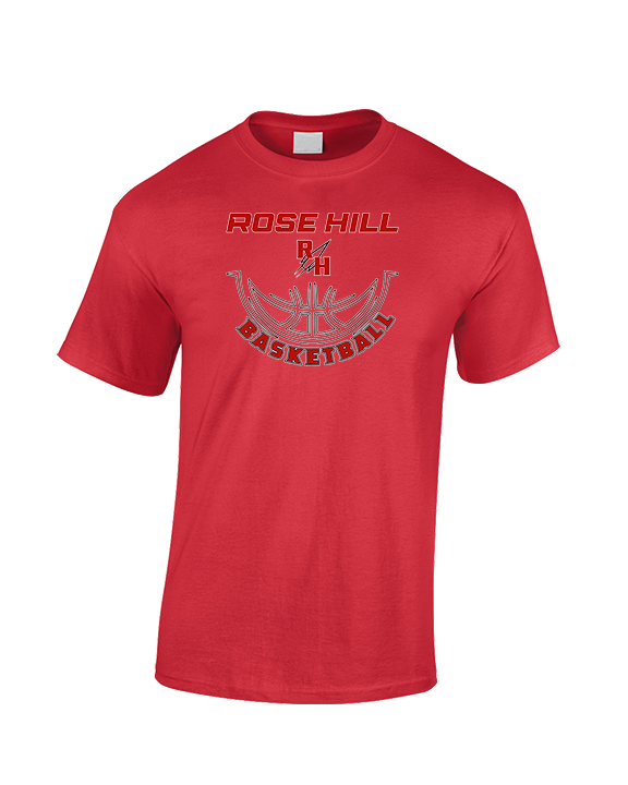Rose Hill HS Boys Basketball Outline - Cotton T-Shirt