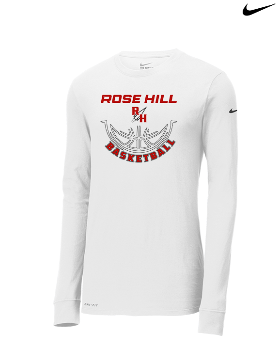 Rose Hill HS Boys Basketball Outline - Mens Nike Longsleeve
