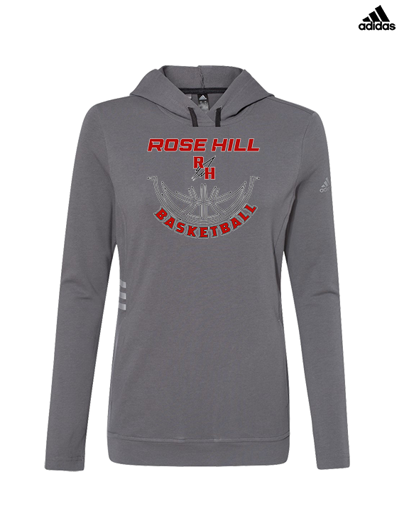 Rose Hill HS Boys Basketball Outline - Womens Adidas Hoodie