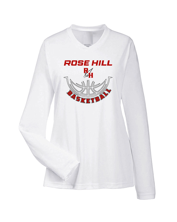 Rose Hill HS Boys Basketball Outline - Womens Performance Longsleeve