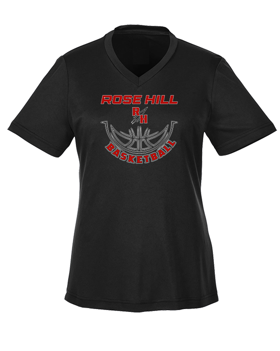 Rose Hill HS Boys Basketball Outline - Womens Performance Shirt