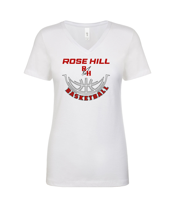 Rose Hill HS Boys Basketball Outline - Womens Vneck