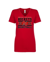Rose Hill HS Boys Basketball Stamp - Womens Vneck
