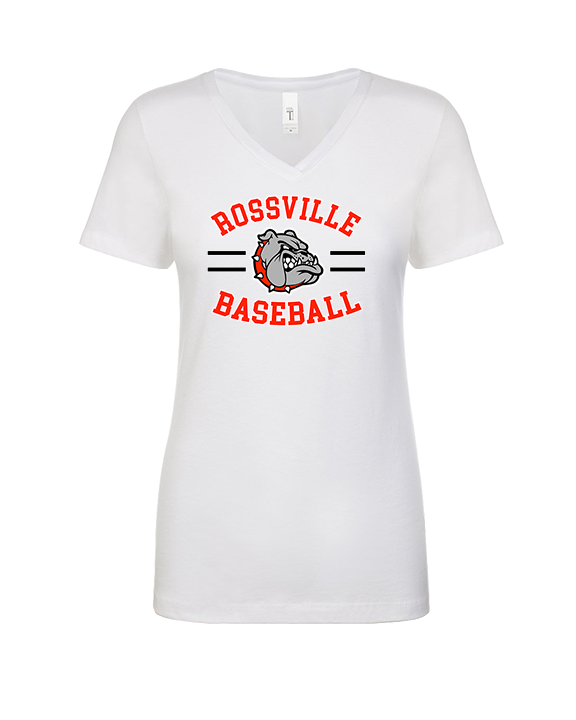 Rossville Dawgs 9U Baseball Curve - Womens Vneck