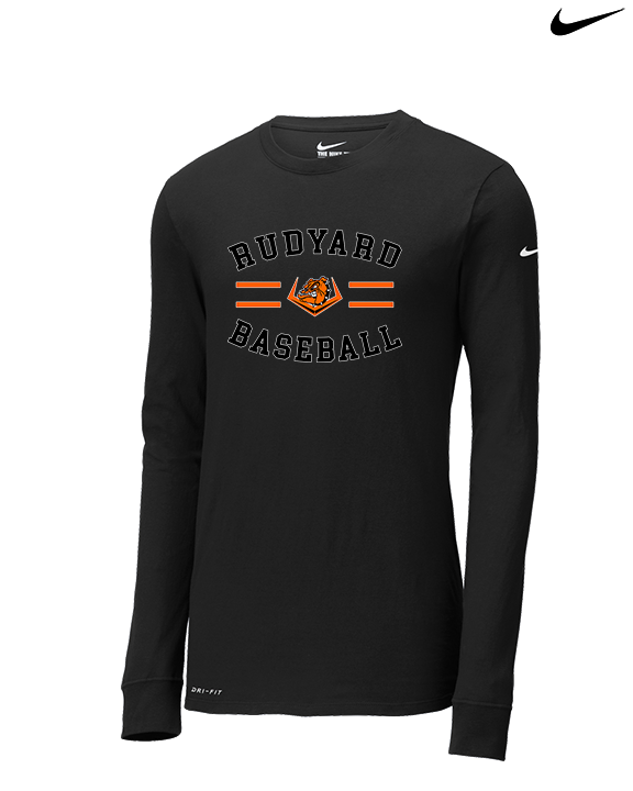 Rudyard HS Baseball Curve - Mens Nike Longsleeve