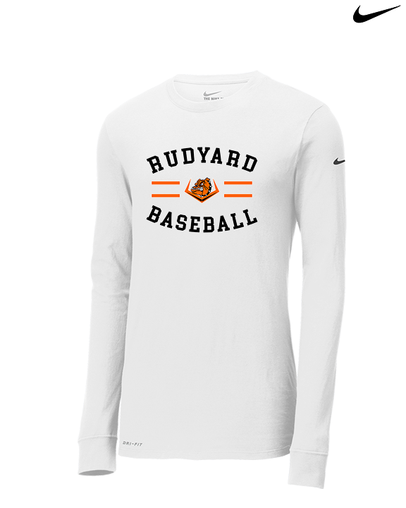 Rudyard HS Baseball Curve - Mens Nike Longsleeve