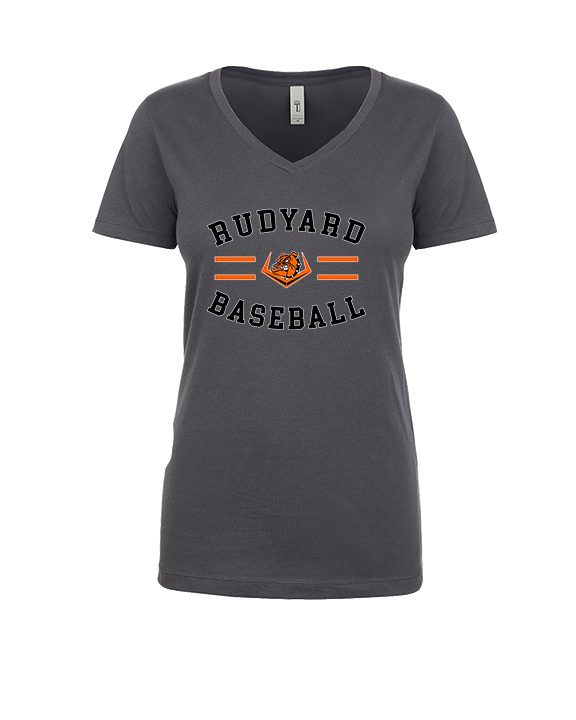 Rudyard HS Baseball Curve - Womens Vneck