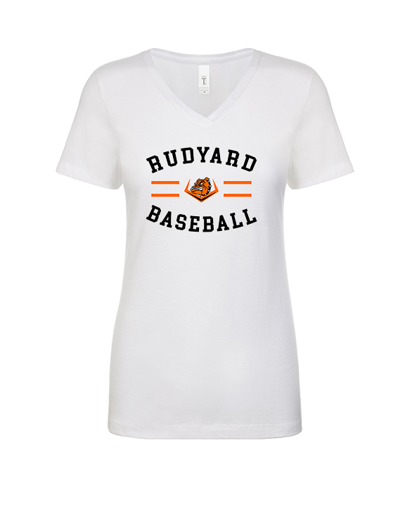 Rudyard HS Baseball Curve - Womens Vneck