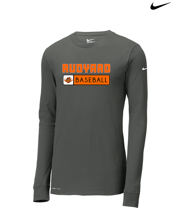 Rudyard HS Baseball Pennant - Mens Nike Longsleeve