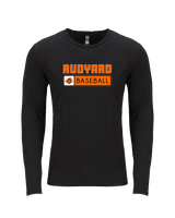 Rudyard HS Baseball Pennant - Tri-Blend Long Sleeve