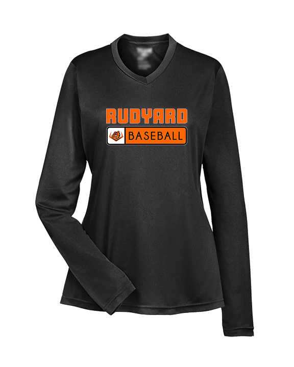 Rudyard HS Baseball Pennant - Womens Performance Longsleeve