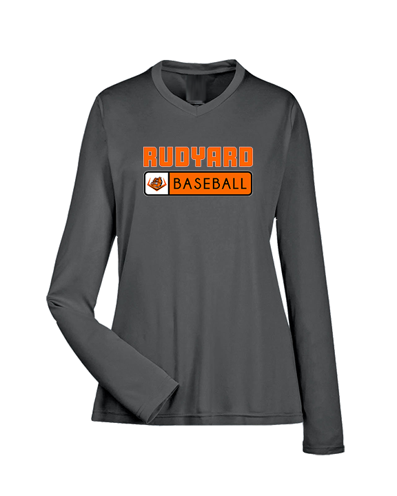 Rudyard HS Baseball Pennant - Womens Performance Longsleeve