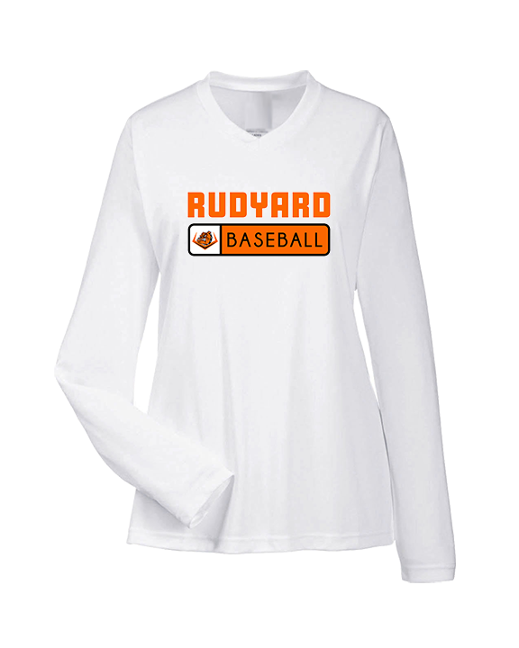 Rudyard HS Baseball Pennant - Womens Performance Longsleeve