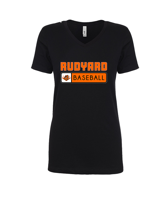 Rudyard HS Baseball Pennant - Womens Vneck