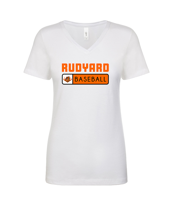Rudyard HS Baseball Pennant - Womens Vneck
