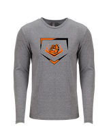 Rudyard HS Baseball Plate - Tri-Blend Long Sleeve