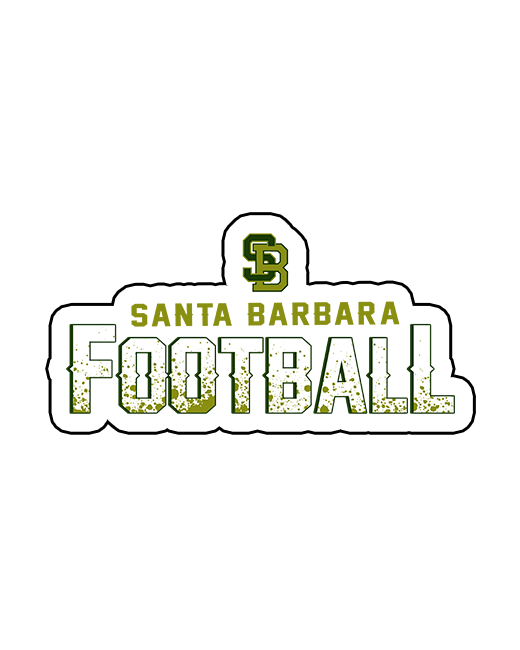 Santa Barbara SB Football - 3M Gloss Die Cut Sticker