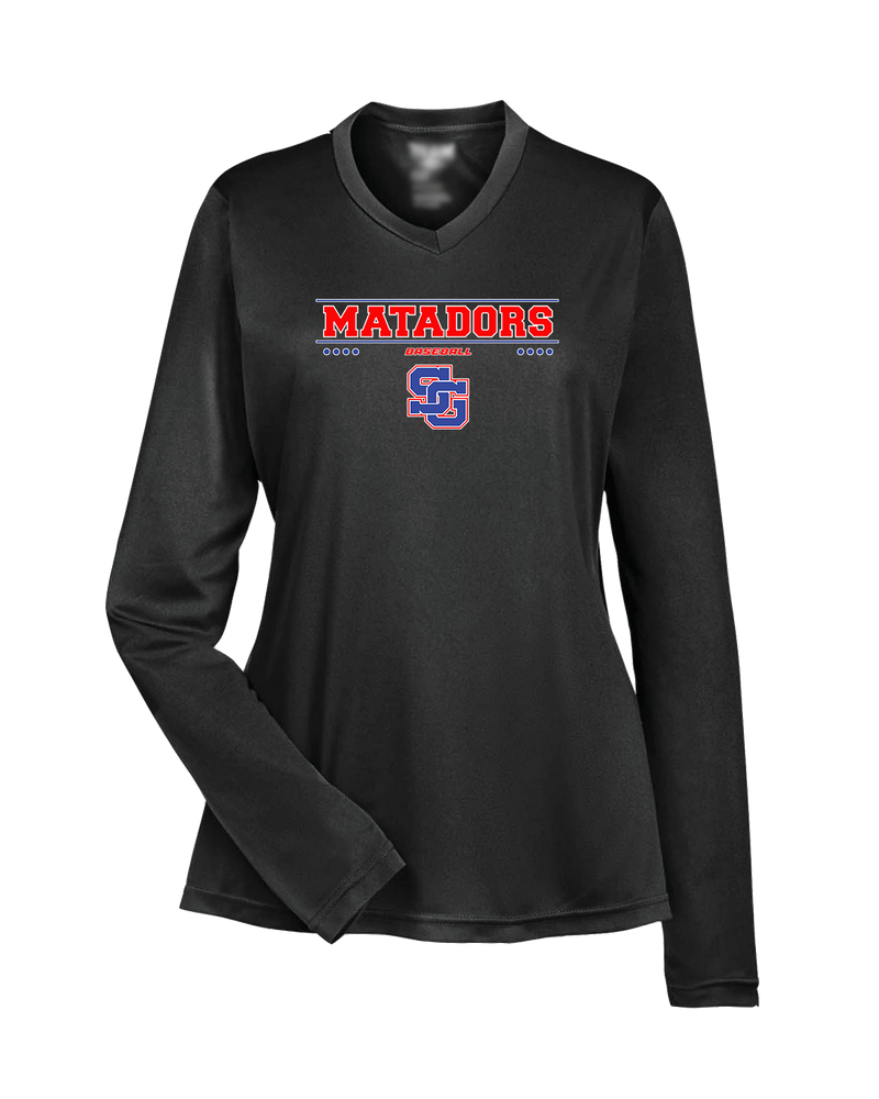 San Gabriel HS Baseball Border - Womens Performance Long Sleeve