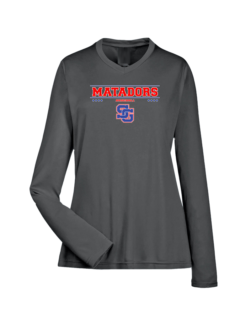 San Gabriel HS Baseball Border - Womens Performance Long Sleeve