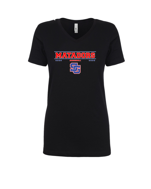 San Gabriel HS Baseball Border - Womens V-Neck