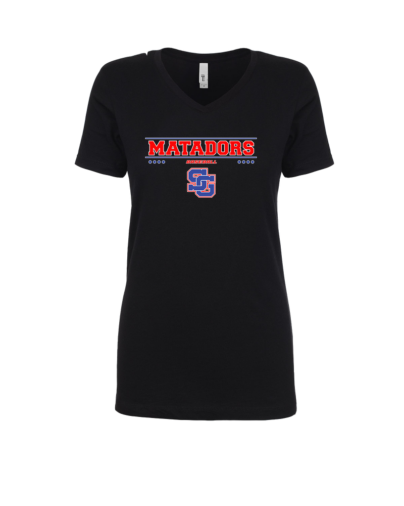 San Gabriel HS Baseball Border - Womens V-Neck