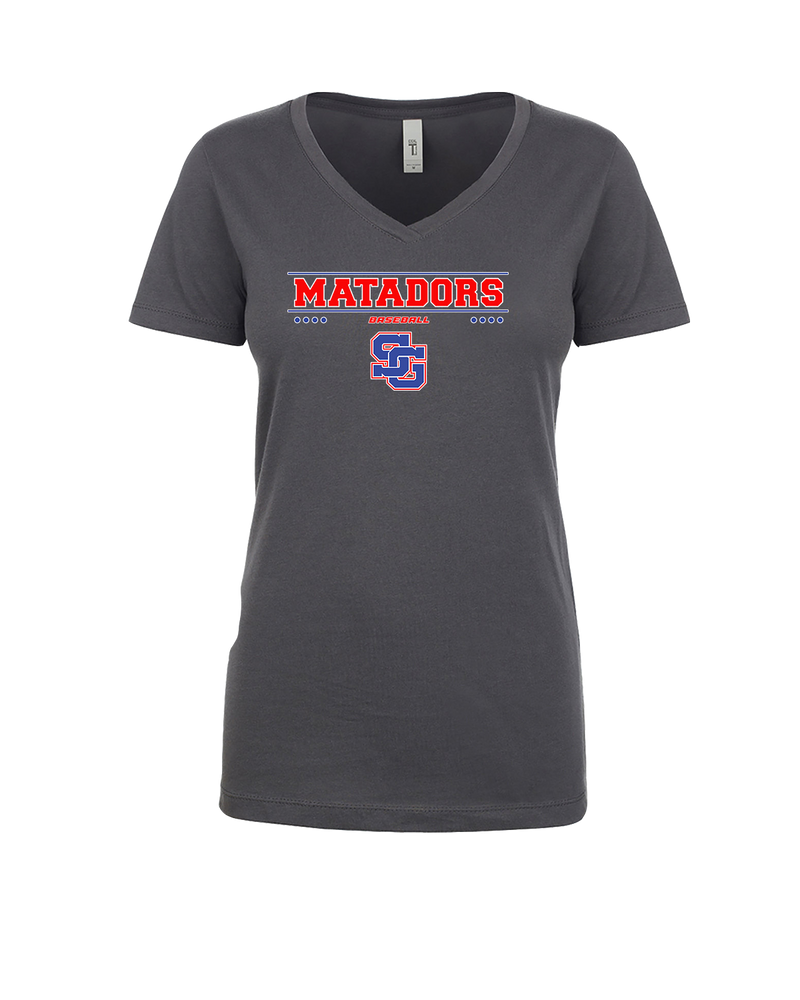 San Gabriel HS Baseball Border - Womens V-Neck