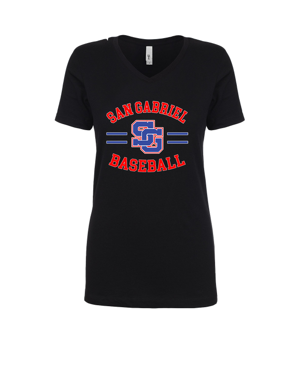 San Gabriel HS Baseball Curve - Womens V-Neck