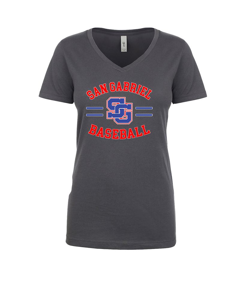 San Gabriel HS Baseball Curve - Womens V-Neck