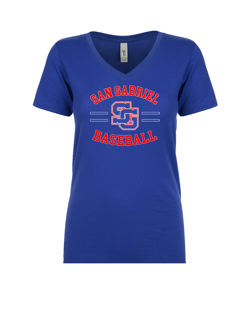San Gabriel HS Baseball Curve - Womens V-Neck