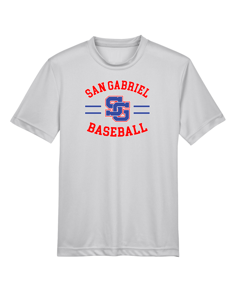 San Gabriel HS Baseball Curve - Youth Performance T-Shirt