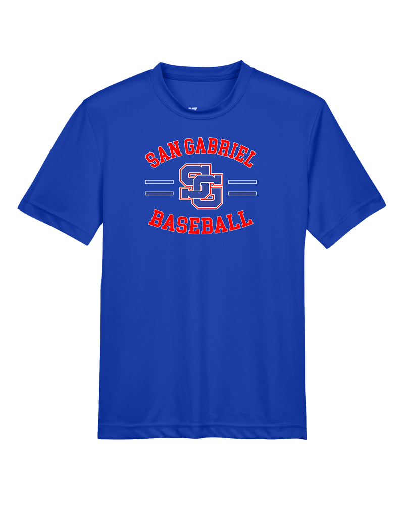 San Gabriel HS Baseball Curve - Youth Performance T-Shirt